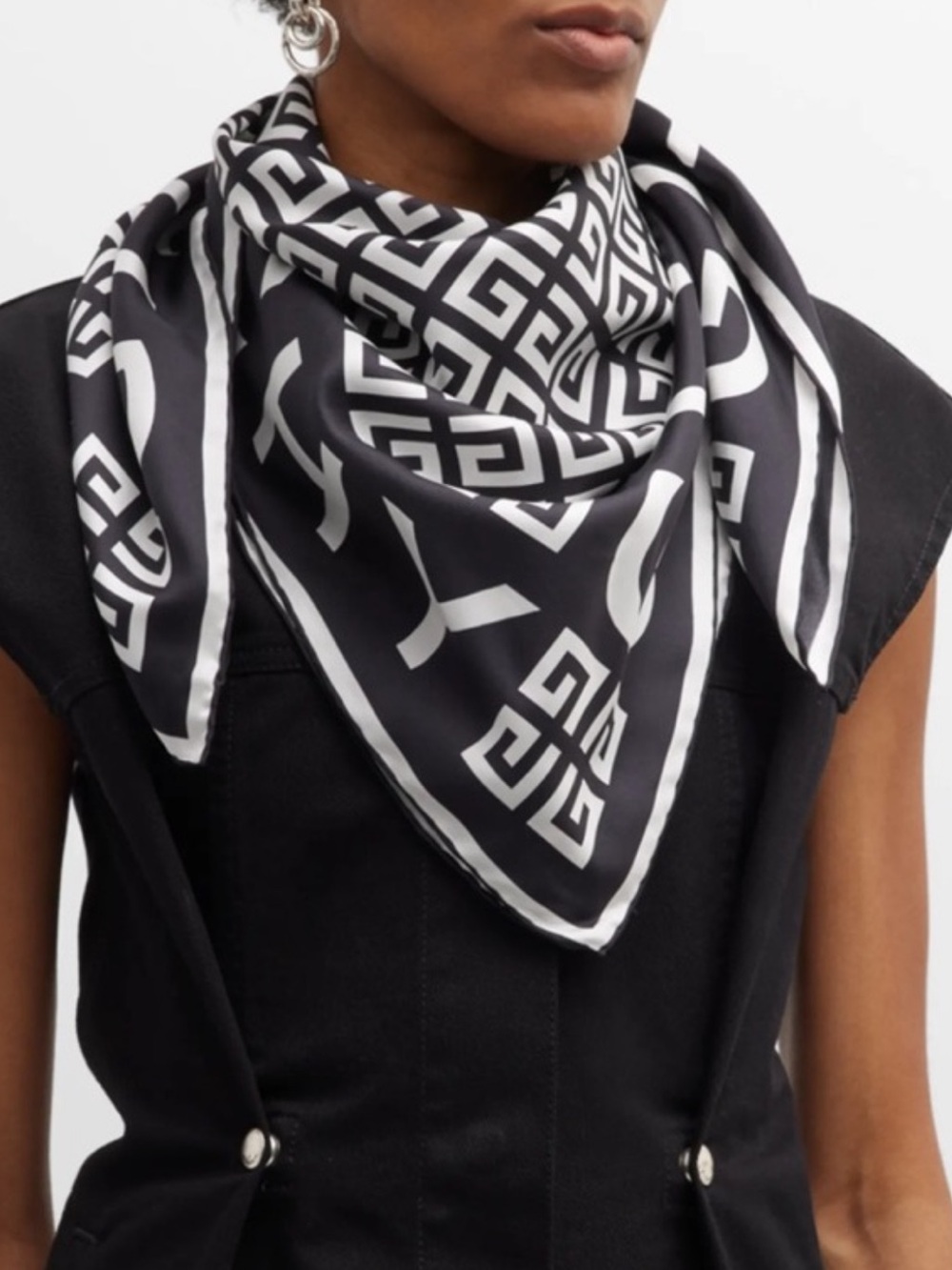 New Authentic Givenchy 100% Silk scarf Long Large pure silk